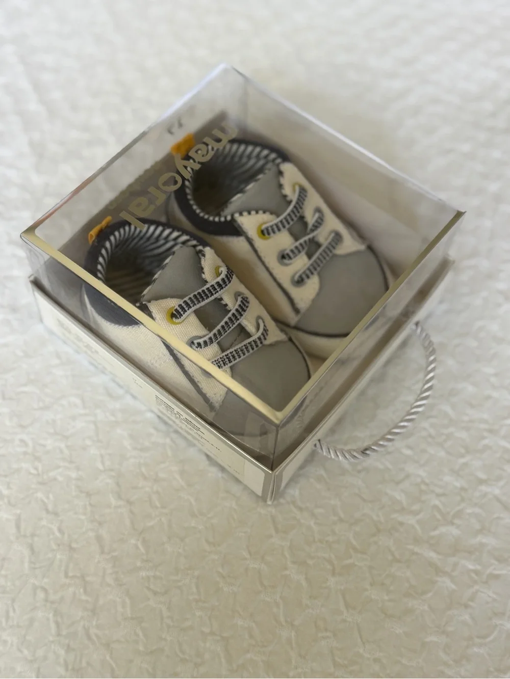 Mayoral Cream and Navy Infant Soft Sole Sneakers